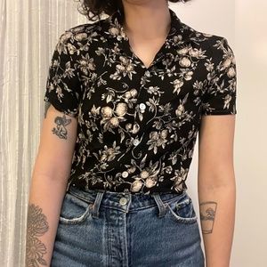 Vintage Collared Floral Shirt